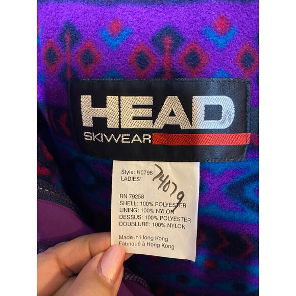 Vintage 1990s Head Sportswear Removable Liner Ski Snow Jacket Purple Small - Picture 12 of 13